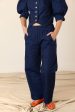 Patch Elastic Waist Pant - Indigo For Sale