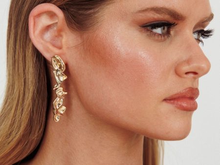 Bella Drop Stud Earrings Gold Online