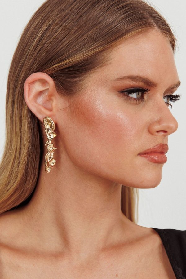 Bella Drop Stud Earrings Gold Online