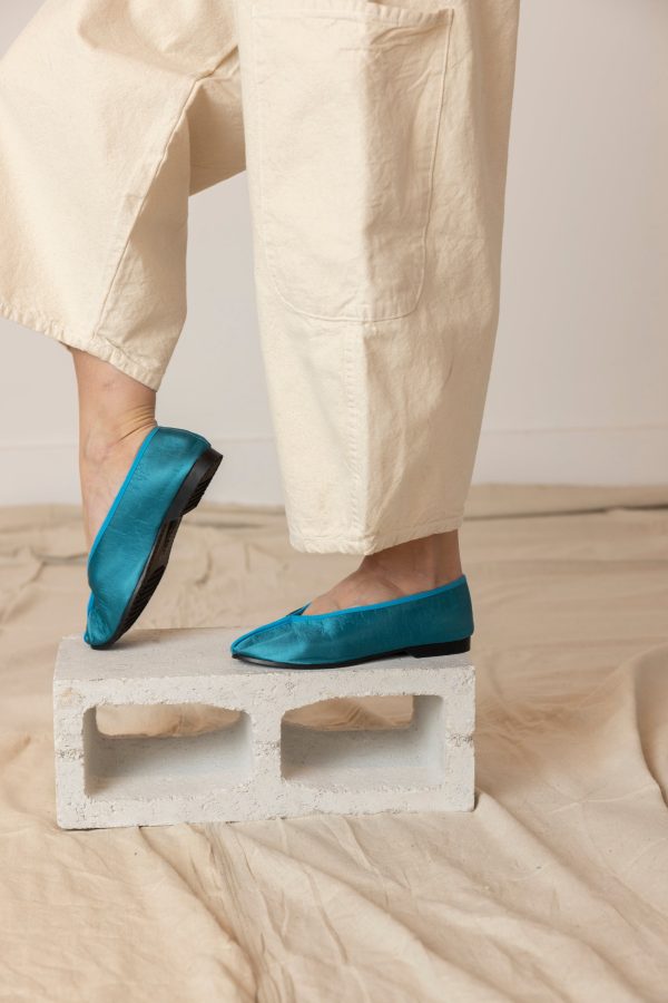 Satin Theater Shoes - Turquoise Online Hot Sale