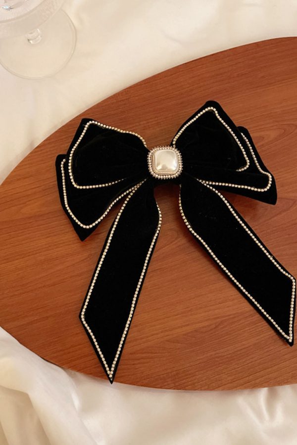 Evie Bow Hairclip Black Discount