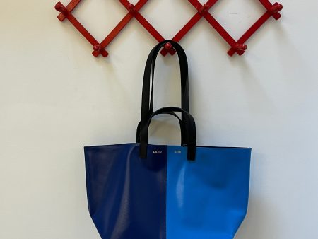 Two Tone Pratique Tote Bag - Dark Blue Blue For Sale