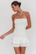 Dream Time Strapless Shirred Mini Dress Off White For Discount