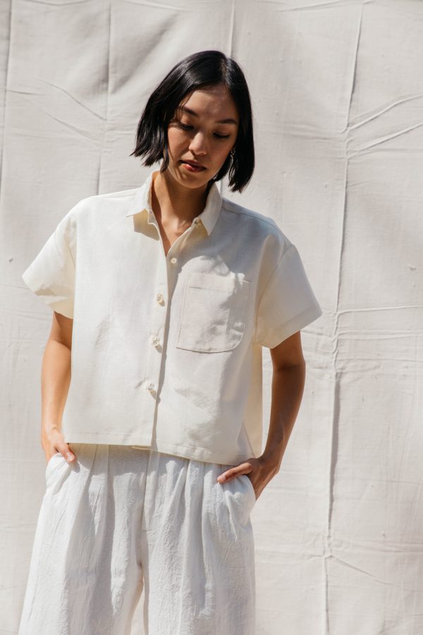 Corso Buttondown - Ivory Moire Fashion