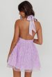 Lovelle Halter Neck Rosette Mini Dress Lavender Sale