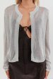 Kali Metallic Knit Cardigan Silver Discount