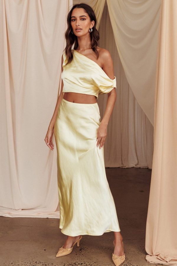 Alivya Satin Maxi Skirt Butter Online