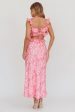 Second Chances Ruffle Trim Maxi Dress Floral Pink For Discount