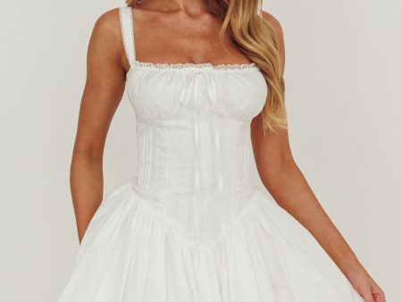 Jennie Corset Flared Mini Dress Off White Supply