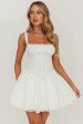 Jennie Corset Flared Mini Dress Off White Supply