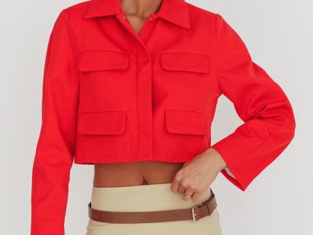 Cinder Crop Jacket Red For Sale