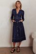 Aspen Love Front Pocket Long Sleeve Midi Dress Indigo For Sale