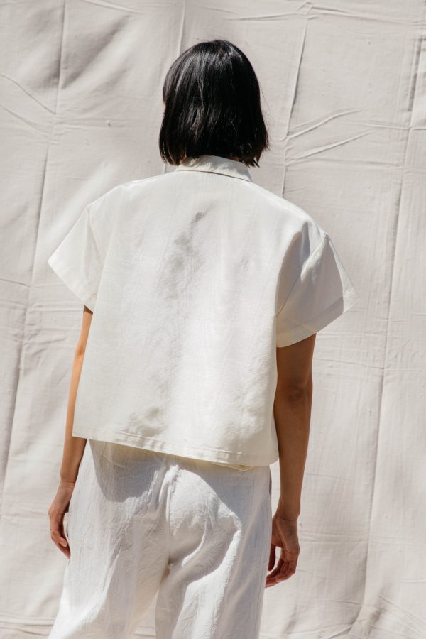 Corso Buttondown - Ivory Moire Fashion