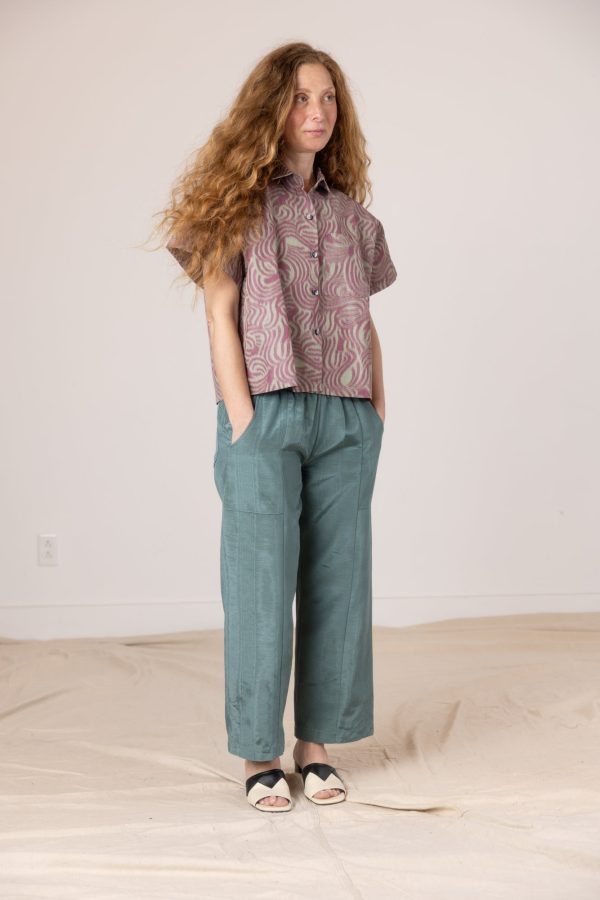 Corso Buttondown - Green Burgundy Swirl For Sale