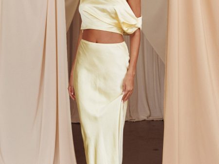 Alivya Satin Maxi Skirt Butter Online