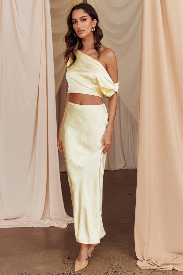 Alivya Satin Maxi Skirt Butter Online