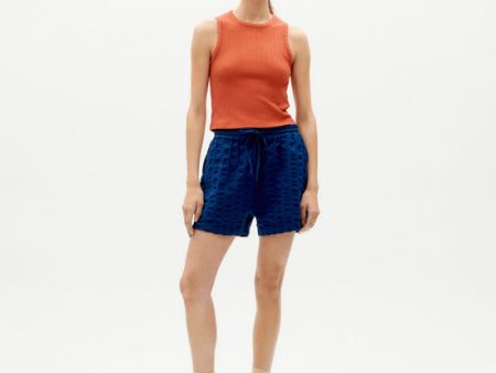 Big Seersucker Geranio Shorts - Navy Online Hot Sale