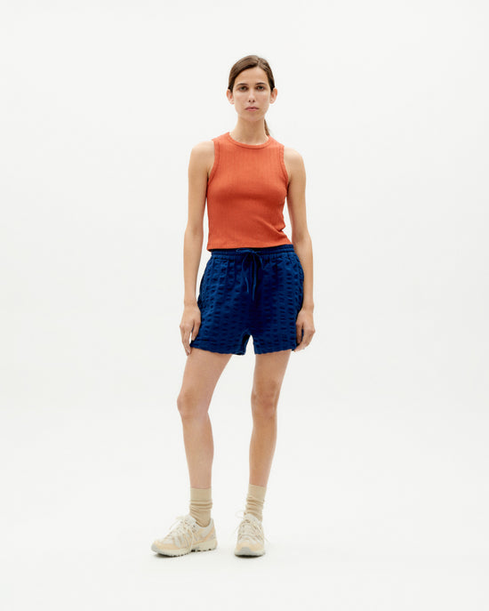 Big Seersucker Geranio Shorts - Navy Online Hot Sale