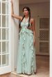 Santiago Cut-Out Ruffle Maxi Dress Sage For Discount