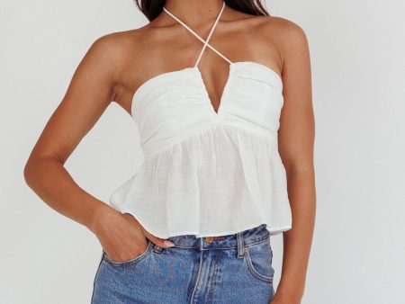 Asiah Halter Neck Cami Top Off White Online Sale