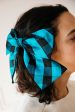 Kitka Hair Bow - Blue and Black Gingham For Discount