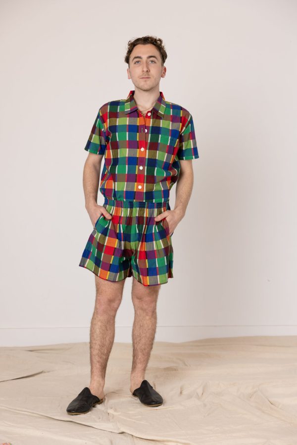 Camper Short - Rainbow Grid For Discount