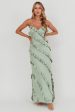 Arrabel Ruffle Trim Maxi Dress Sage For Discount