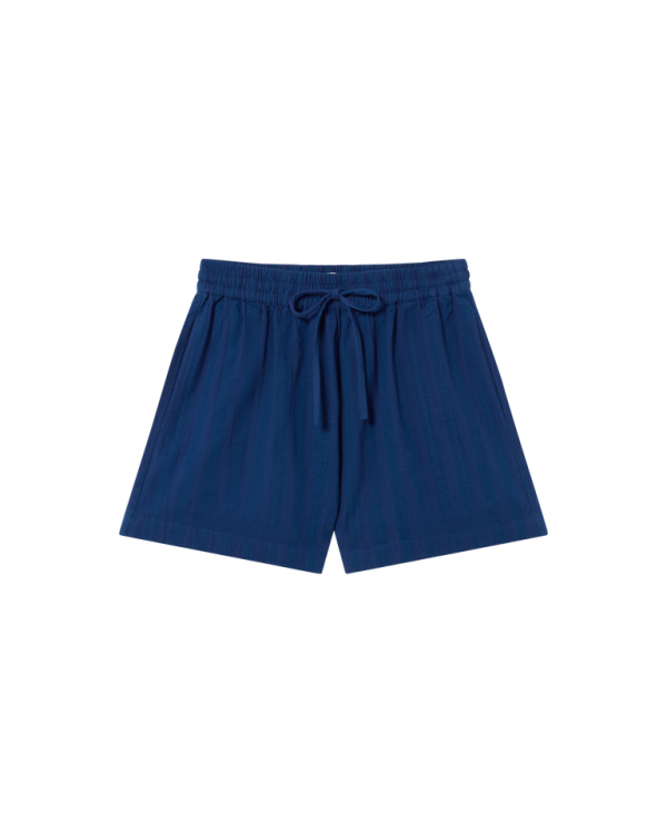 Big Seersucker Geranio Shorts - Navy Online Hot Sale