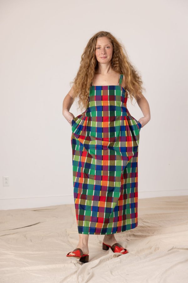 Menina Dress - Rainbow Grid Cheap