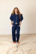 Patch Elastic Waist Pant - Indigo For Sale