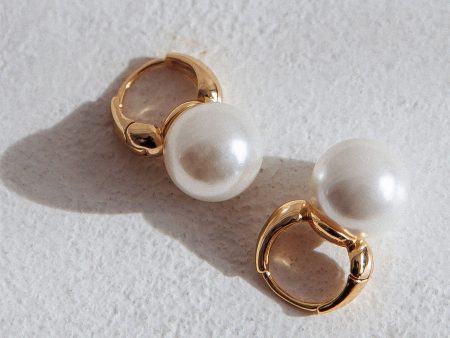 Taj Drop Pearl Earrings Gold For Discount