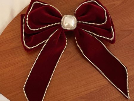 Evie Bow Hairclip Wine For Sale