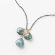 Moss Aquamarine Drop Trio Necklace on Satellite Chain Fashion