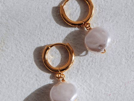 Sophia Swirl Pearl Earrings Gold Sale