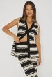 Maysah Button-Up Crochet Top Black White Supply