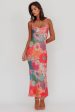 Girl Power Lace Strap Maxi Dress Pink Fashion