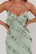 Arrabel Ruffle Trim Maxi Dress Sage For Discount