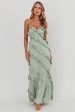 Arrabel Ruffle Trim Maxi Dress Sage For Discount