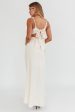 Harper Cut-Out Bow Back Maxi Dress Oyster Hot on Sale