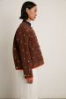 Fein Reversible Jacket with Mirror Embroidery - Chocolate Tomato For Sale