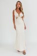 Harper Cut-Out Bow Back Maxi Dress Oyster Hot on Sale