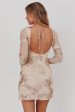 Karma Long Sleeve Scoop Back Dress Embellished Gold Sale