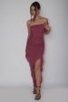 After Party One Sleeve Ruffle Mini Dress Dark Mauve Fashion