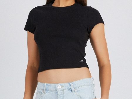 Abrand 90 s Icon Baby Tee Top Black For Sale