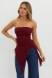 After Party Ruffle Trim Top Sangria Online