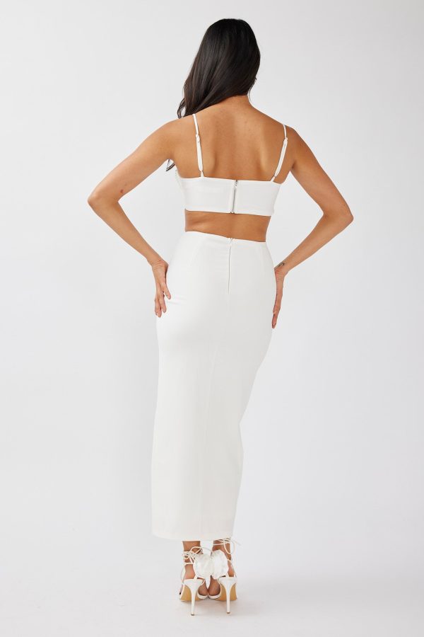 Next To You Thigh Split Skirt White For Sale