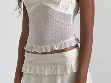 Bartila Top In Ivory Polka Flock For Discount