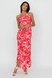 Chandler One-Shoulder Ruched Midi Dress Pink Fashion