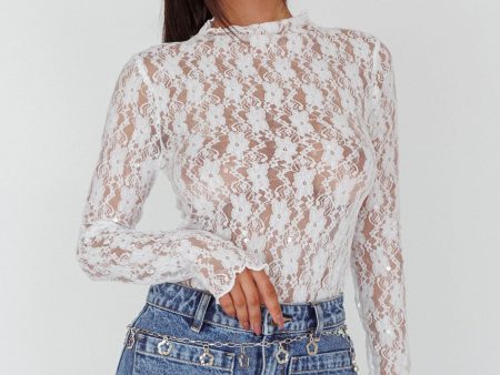 Angel Baby Long Sleeve Lace Top White Online Hot Sale