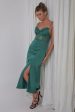 Trophy Lace Bodice Midi Dress Emerald Hot on Sale